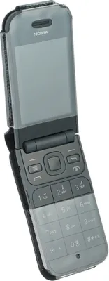 Produktbild von caseroxx Ledertasche mit Gürtelclip kompatibel mit Nokia 2720 Flip aus Echtleder, Tasche mit Gürtelclip und Sichtfenster