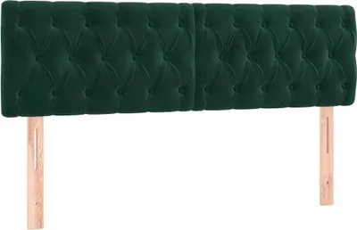 Produktbild von vidaXL Kopfteile Dunkelgrün 160x7x78/88 cm Samt