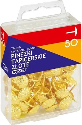 Zdjęcie produktu dla Pinezki złote, 50 sztuk