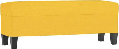 Zdjęcie produktu dla vidaXL Ławka jasnożółta 100x35x41 cm tkanina