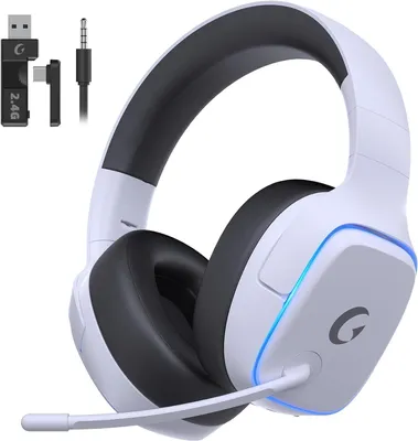 Produktbild von Wireless Gaming Headset mit 7.1 Sound, Bluetooth 5.3, 2.4G Verbindung, Mikrofon, 70h Laufzeit & RGB für PS5, PC & Switch