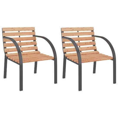 Image de vidaXL Chaises de jardin 2 pcs. Bois