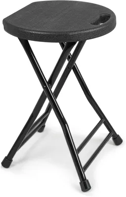 Productafbeelding van Opvouwbare Kruk - Draagbare Kruk Klapkruk - Buitenactiviteiten - UV-bestendig HDPE - 4572 cm Hoog - Zwart
