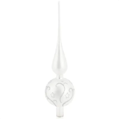 Produktbild von com-four® Weihnachtsbaumspitze matt 33 cm- Christbaumspitze aus echtem Glas für Weihnachten - Tannenbaumspitze für den Christbaum mit Glitzerelementen