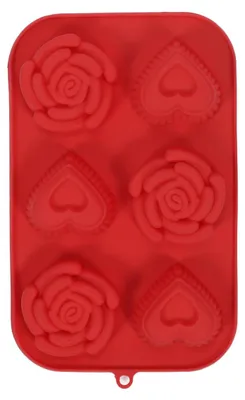 Produktbild von Silikon Backform Herz- und Blumenform für Kekse und kalte Desserts