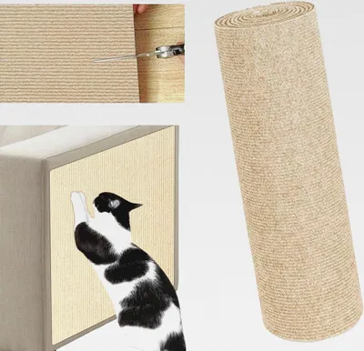 Produktbild von Kratzmatte Katze Selbstklebend, Kratzfestes Sofa kratzmatte Katze, Selbstklebend Kratzteppich Katze Wand, Wiederverwendbar kratzteppich Katze, DIY kratzmatte selbstklebend 30 * 100cm
