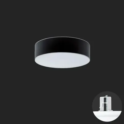 Produktbild von OSMONT ERI67626 ERIS CV2 Decken-/Wandleuchte aus Glas, halb eingelassen, weiß/weiß-schwarz, Schutzart IP44, 4000 K, 14 W LED-Notbeleuchtung, kombiniert, 3 Stunden