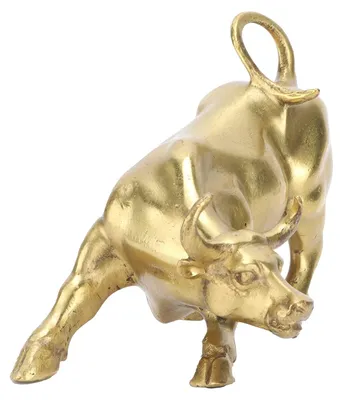 Feng-Shui-Stierstatue aus Kupfer, goldfarben, 11,7 x 9,2 x 7,8 cm