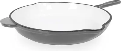 Immagine prodotto di Padella Echtwerk rivestimento in ghisa smaltata padella in ghisa con due manici crema, Ø 26,5 cm, colore: grigio