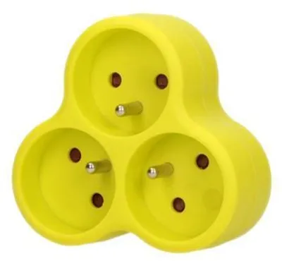 Image de Barre d'alimentation 3x2P+Z, vert citron