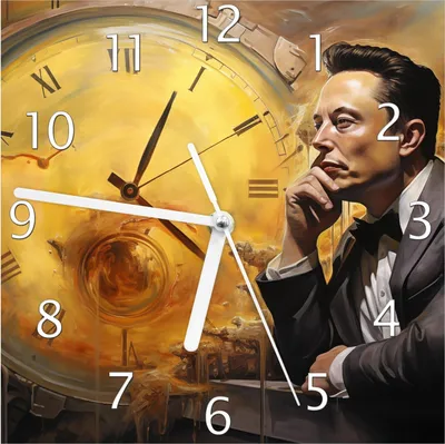 Produktbild von Wallario Design Wanduhr Zeitgedanken aus Echtglas, Größe 20 x 20 cm