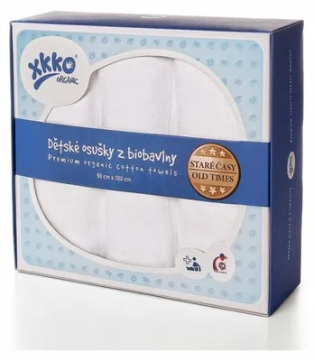 Obrázok produktu pre XKKO Organic Bavlnené osušky Staré časy - biele, 90x100, 3ks