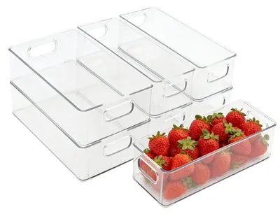 Zdjęcie produktu dla Solidchoice - Zestaw organizerów do lodówki - 7 przezroczystych pojemników do przechowywania