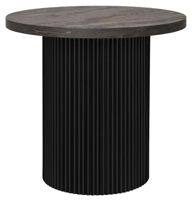Imagen del producto de Mesa auxiliar Boavista marrón oscuro con base acanalada ø48 cm