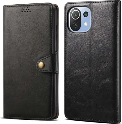 Obrázek produktu pro Lenuo Leather flipové pouzdro pro Xiaomi Mi 11 Lite černá