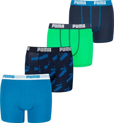 Produktbild von Puma Boxershorts Jungen Kinder Unterhose Unterwäsche 4 er Pack, Farbe:Blue Combo, Bekleidung:152