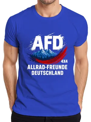 Productafbeelding van AFD Allrad Freunde Deutschland 4x4 Offroad T-shirt voor heren, blauw, maat 3XL