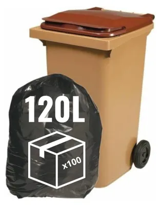 Immagine prodotto di Sacchi per rifiuti neri - 120 litri - Confezione da 100