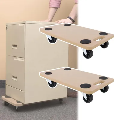 Tavola Rotante Arebos Per Trasporto Mobili - 4 Pezzi, Capacit&agrave; 200kg, Con Rotelle E Gommini