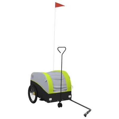 Produktbild von vidaXL Fahrradanhänger Schwarz und Grün 30 kg Eisen