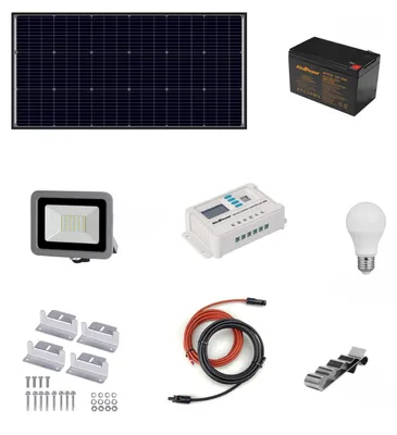 Productafbeelding van Alcapower -  Fotovoltaïsche eilandkit 160 W - Kit met zonnepaneel, laadregelaar, projector en installatieaccessoires
