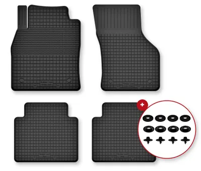 Produktbild von Gummi-Fußmatten für Skoda Superb IV 2023- (Kombi/Liftback) – 4-tlg, Schwarz, Semi-Universal, angepasst – Wielganizator Semi-Universal