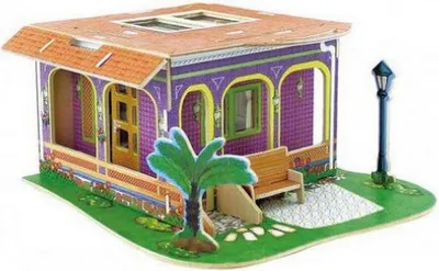 Produktbild von ROBOTIME 3D-Puzzle Villa of Dreams: Studierzimmerfarbe 104 dlks