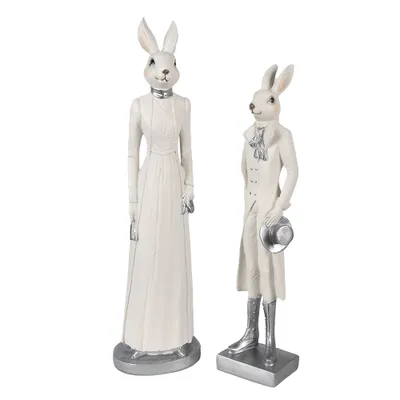 Produktbild von Clayre & Eef Figur Kaninchen 34 cm Weiß Polyresin