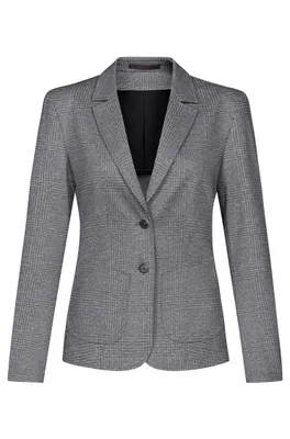 Produktbild von Greiff CASUAL Damen Jersey-Blazer Regular-Fit Hellgrau Glencheck 52