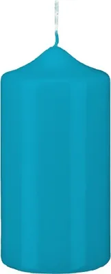 Produktbild von Stumpen Kerzen Ocean Blau 10 x Ø 4 cm, 12 Stück getauchte Stumpenkerzen mit Spitzkopf in RAL Qualität