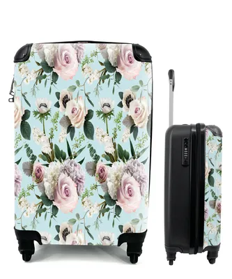 Produktbild von MuchoWow® Koffer Handgepäck Trolley Rollkoffer Kleine Reisekoffer mit 4 Rollen - Blumen - Rosen - Pastell - Cabin Size < 55x40x23 cm & 55x40x20 cm - Fotokoffer - Kabinenkoffer - Boardgepäck - Reise-Box - Reisekoffer - Reisegepäck - Koffer mit Bild - Trolley für Kinder