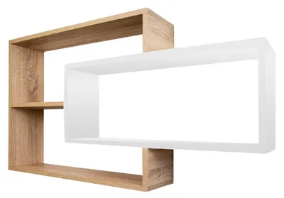 Produktbild von Wandregal Karo Schweberegal aus Holz Natur/Weiß