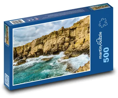 Zdjęcie produktu dla Puzzle 500 Burzliwe wybrzeże Cypru - martinpuzzle