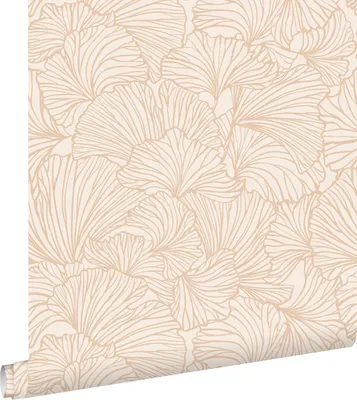 Produktbild von ESTAhome Tapete Ginkgoblätter Sandbeige und Terrakotta 53 cm x 10.05 m