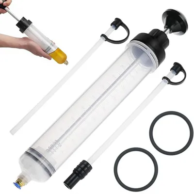 Image de Seringue de 500 ml pour huile automobile, idéale pour le changement d'huile moteur, l'utilisation avec des pompes d'aspiration, des pompes de transfert, des pompes manuelles, ainsi que pour le remplissage d'huile de boîte de vitesses. Outils pour le changement d'huile, outil pour filtre à huile. Fabriqué en Chine