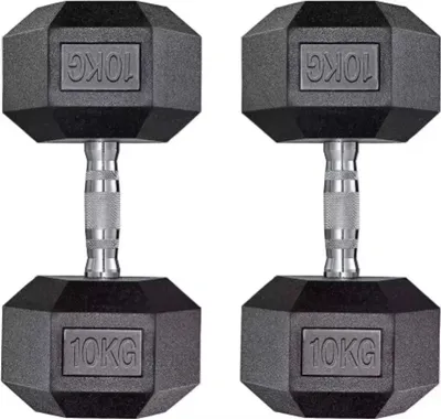 Produktbild von Valora Hantelset – 2er Set Hexagon-Dumbbells 10 kg – Für Krafttraining & Heimfitness