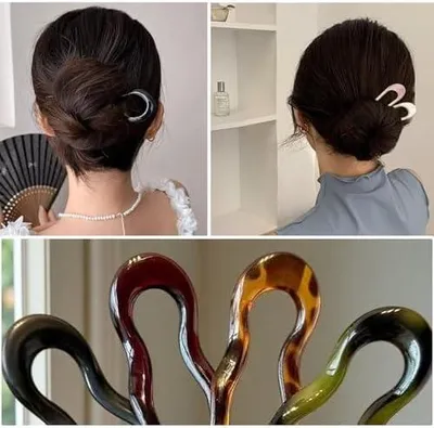 Produktbild von 6 U-förmige Haarnadeln, französische Haargabeln für Frauen und Mädchen, für alle Haartypen und Hochsteckfrisuren