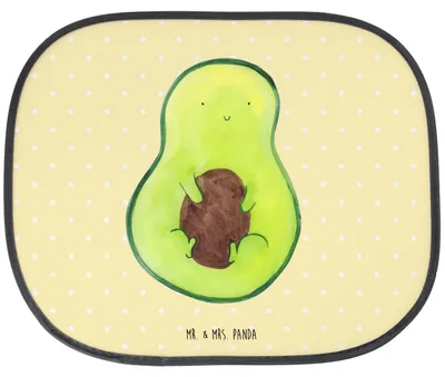 Produktbild von Mr. & Mrs. Panda Auto Sonnenblende Avocado Kern - Gelb Pastell - Geschenk, Lächeln, Pflanze, pkw sonnenschutz, Avokado, Fürs, Spruch Leben, saugnapf