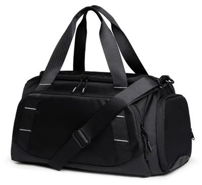 Sporttas 16L mit Schuhfach, Reisetasche, Schwarz