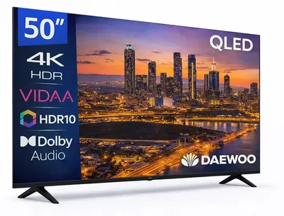 Produktbild von Daewoo 50VB56QV, 127 cm (50"), 3840 x 2160 Pixel, QLED, Smart-TV, WLAN, Schwarz