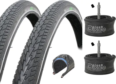 Produktbild von 2 x Pannensicherer Fahrradreifen Black Dingo schwarz Reflex 28" Spinifex 42-622 mit DV Schläuchen