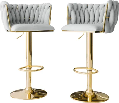Produktbild von MIRJAN24 Barhocker Muz BS-1142 (2er-Set), Wohnzimmer Sitzhocker-Set (Farbe: 82-Grau)