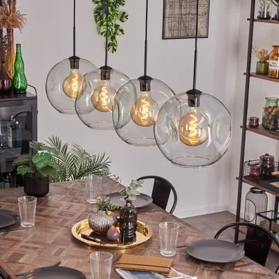Produktbild von Villamare Hängelampe aus Metall/Glas in Schwarz/Klar