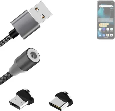 Produktbild von K-S-Trade Hochwertiges Magnet-Lade-kabel Sync-Kabel Daten-Kabel für Unihertz Start24 mit USB-Typ-C-Anschluss und Micro-USB-Anschluss 2A bis zu