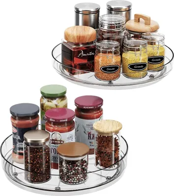 Produktbild von 2er-Pack Drehteller-Organizer für Schrank, Kühlschrank, 10 Zoll/10,6 Zoll, Küchen-/Speisekammer-Organizer und Aufbewahrung, Gewürzregal-Organisation