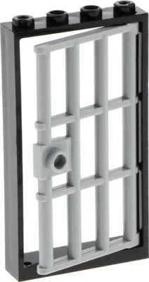 Image de 1x Lego cadre de porte 1x4x6 noir panneau de porte grille nouveau-gris clair 60621 60596