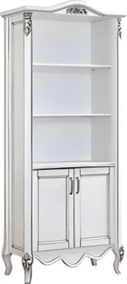 Zdjęcie produktu dla Elegancki biały drewniany regał w klasycznym stylu