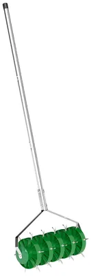 Image de Râteau manuel à dents droites - Râteau à lames - Largeur : 45 cm - 30 lames en acier - Vert foncé