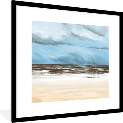 Produktbild von MuchoWow® MuchoWow® Gerahmtes Poster Meer - Strand - Himmel 40x40 cm - Poster mit zchwarzem Bilderrahmen - Poster - Plakat im Rahmen