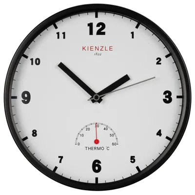 Imagen del producto de Reloj de pared con radiofrecuencia KIENZLE DCF, para jardín y uso en exteriores, de 30 cm